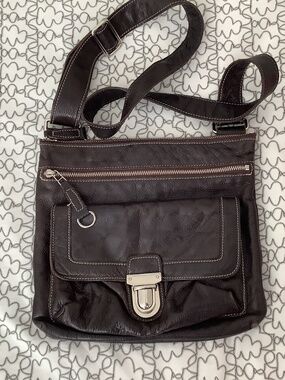 Roots  Leather Crossbody Bag